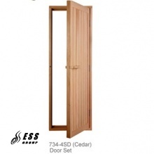 SAWO Дверь 734-4SD, 700mm x 2040mm, глухая деревянная с порогом, кедр